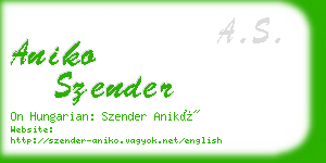 aniko szender business card